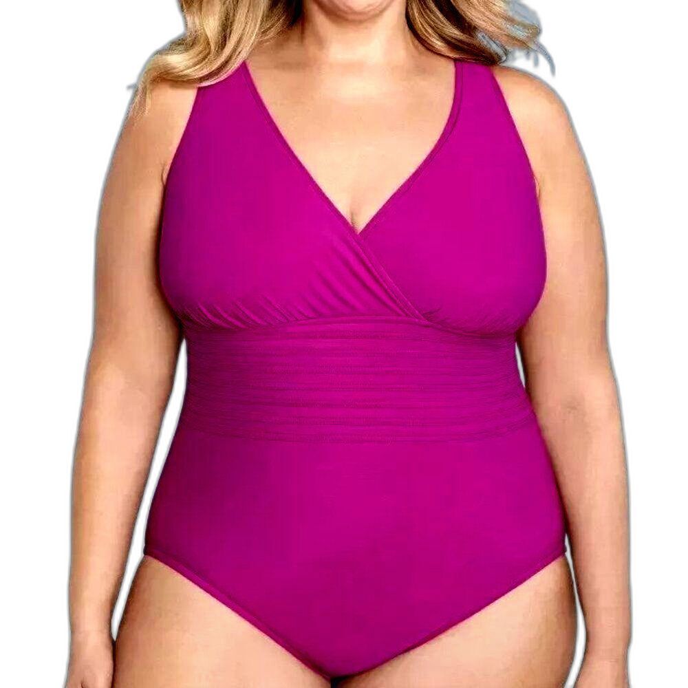Women's Aqua Green Swimsuit Size 17 (1X) Full Coverage Fuchsia
